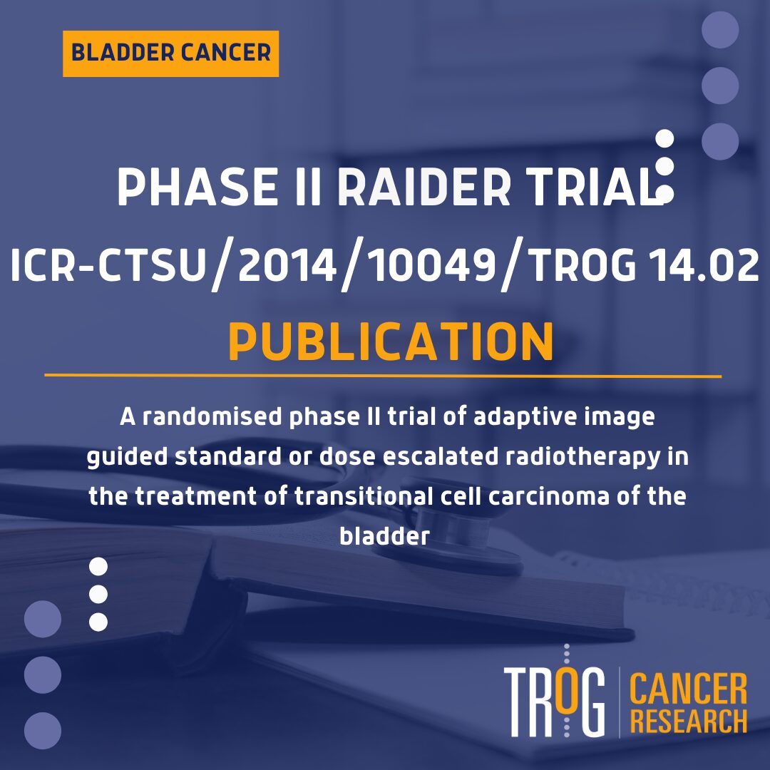 , Promising new results from RAIDER trial published, TROG Cancer Research