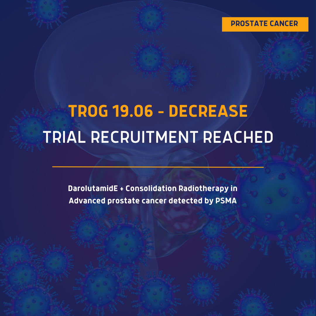 , Recruitment Milestone Achieved for TROG 19.06 DECREASE Trial, TROG Cancer Research
