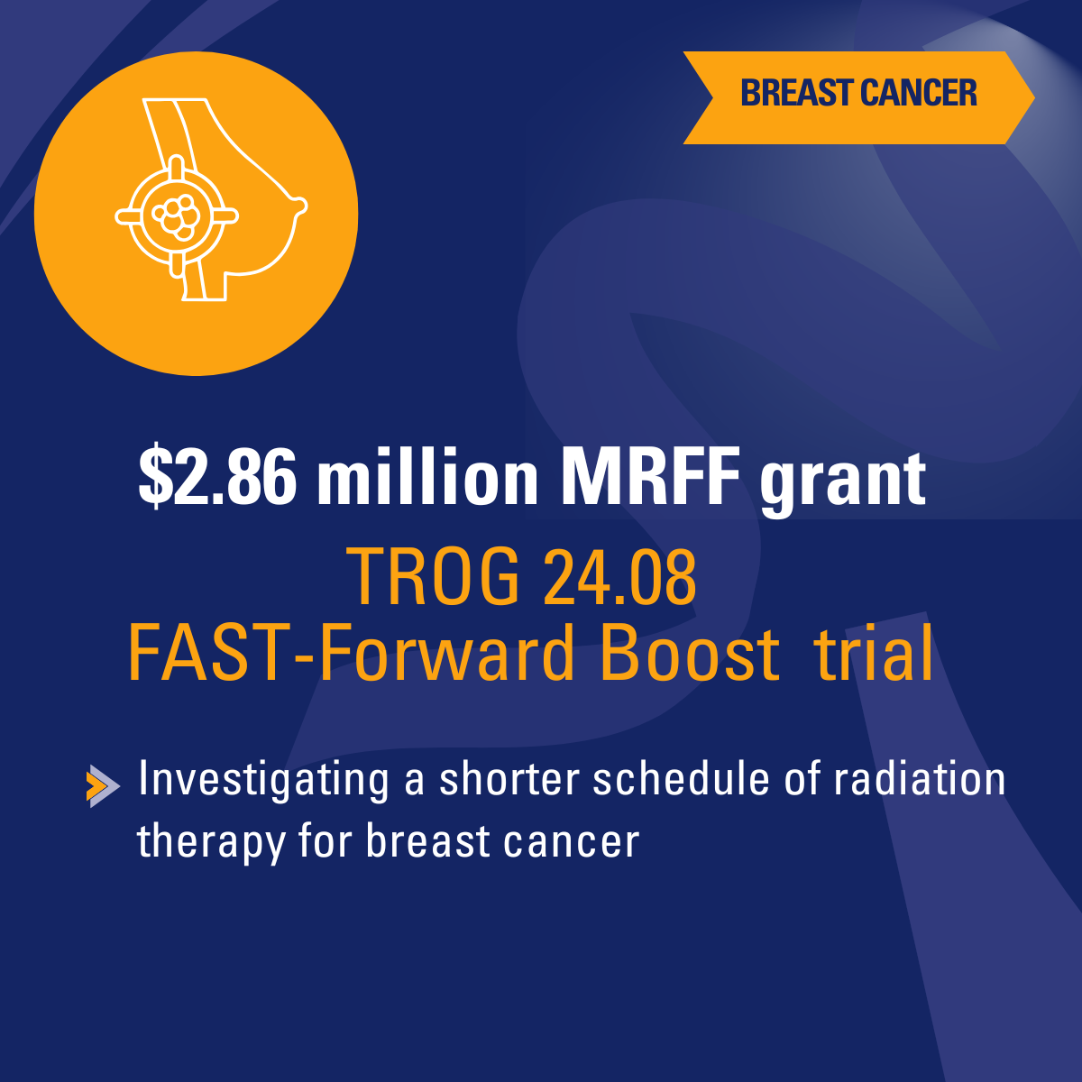 , TROG to run breast cancer trial in Australia after gaining $2.86m grant, TROG Cancer Research