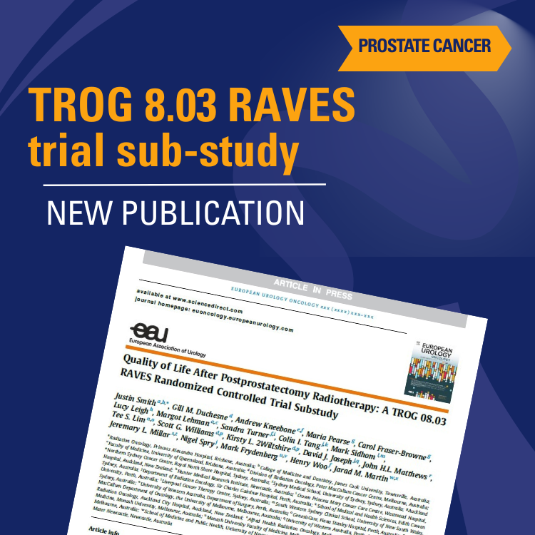, TROG 08.03 RAVES sub-study sheds light on quality of life after post-prostatectomy radiotherapy, TROG Cancer Research